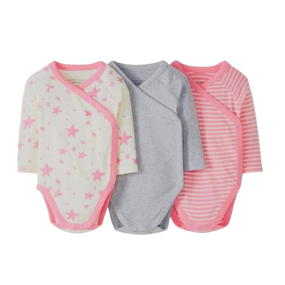 New Hanna Andersson Pink White Gray Baby Bodysuits Newborn - Picture 1 of 1